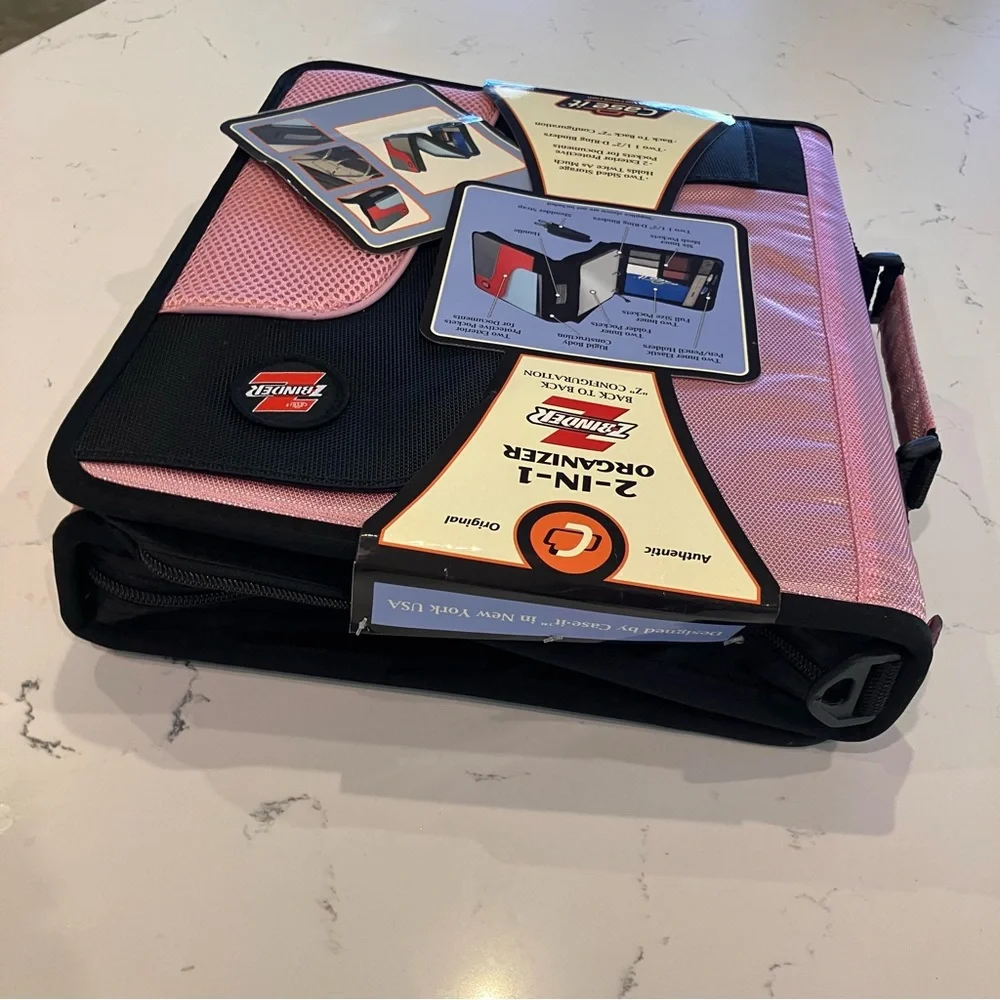NWT Case It Pink and Black 2-in-1 Organizer